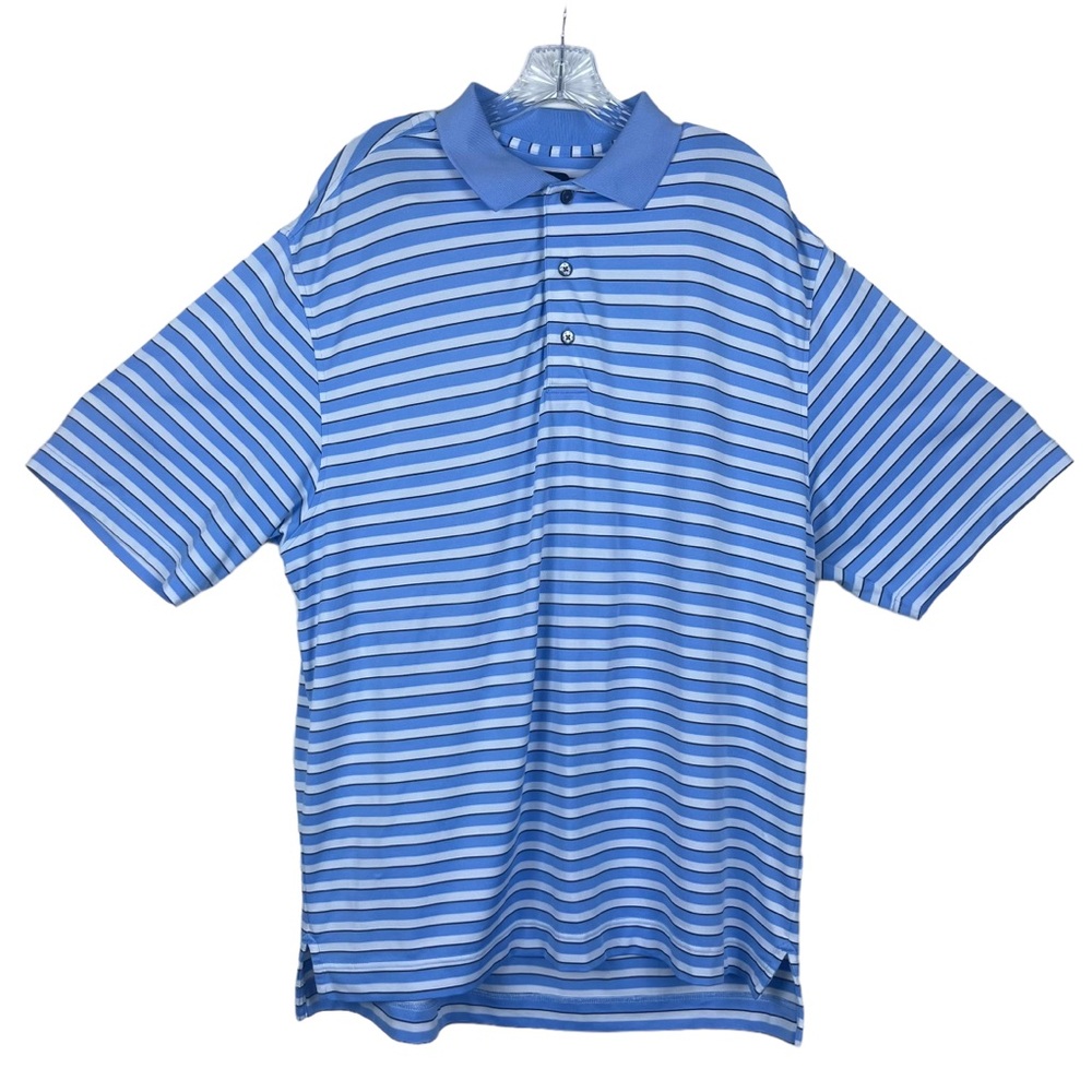FootJoy Pro Dry Performance Lisle 2-Color Stripe Polo Golf Stripes Marine White